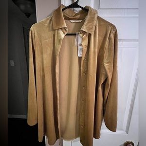 Soft surroundings boyfriend shirt velvet